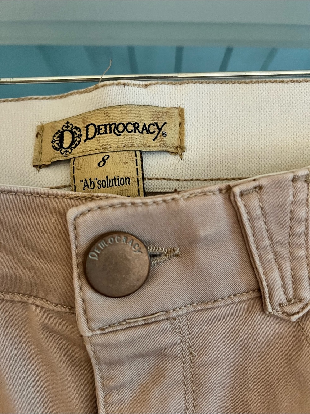 Democracy AbSolution Women's Beige & White Jeans